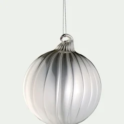 alinea Boule De Noël*Lot de 6 boules de Noël en verre D8cm - écru Blanc
