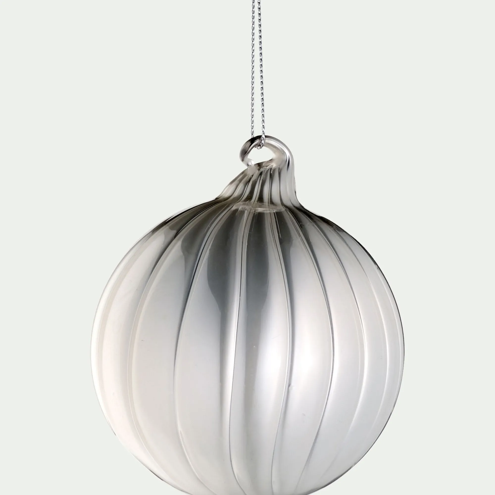 alinea Boule De Noël*Lot de 6 boules de Noël en verre D8cm - écru Blanc
