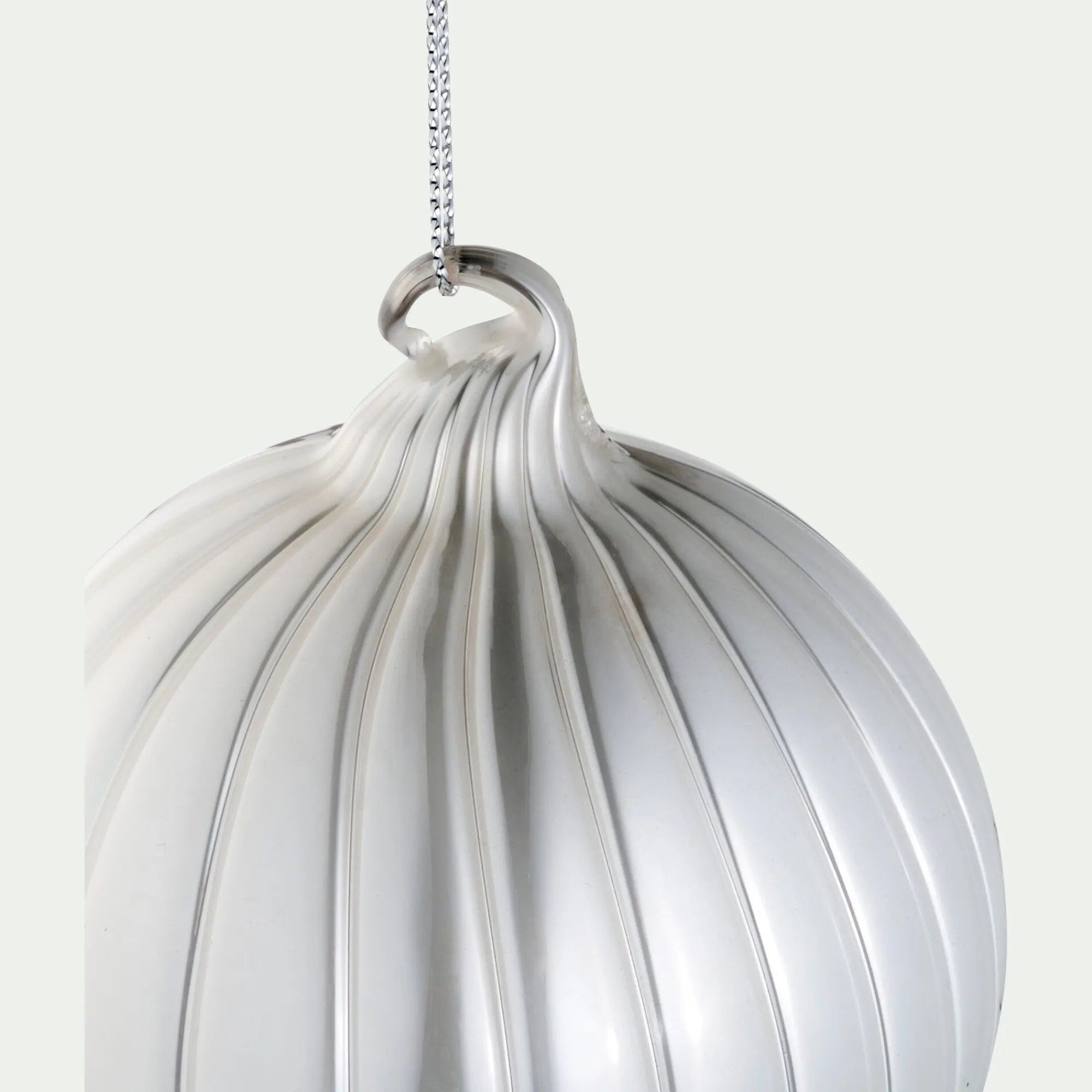 alinea Boule De Noël*Lot de 6 boules de Noël en verre D8cm - écru Blanc