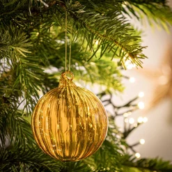 alinea Boule De Noël*Lot de 6 boules de Noël en verre twistée D8cm - Transparent