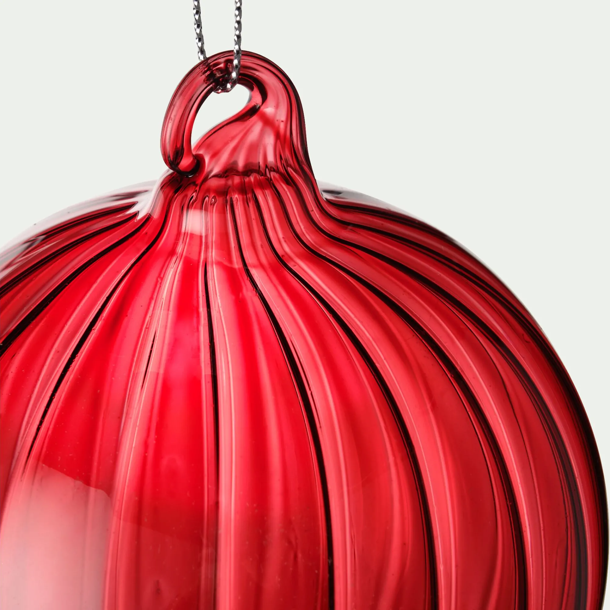 alinea Boule De Noël*Lot de 6 boules de Noël en verre D8cm - Rouge