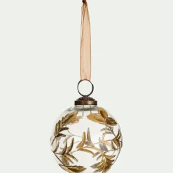 alinea Boule De Noël*Lot de 6 boules de Noël herbier en verre H7,5cm - Transparent