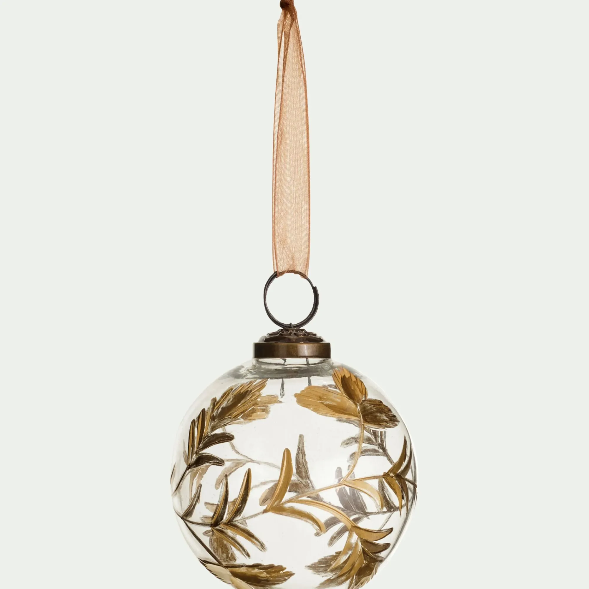 alinea Boule De Noël*Lot de 6 boules de Noël herbier en verre H7,5cm - Transparent