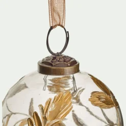 alinea Boule De Noël*Lot de 6 boules de Noël herbier en verre H7,5cm - Transparent