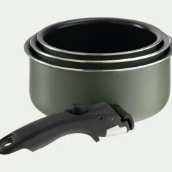 alinea Casserole, Poêle Et Sauteuse*Lot de 3 casseroles en aluminium avec manche amovible - cèdre Vert