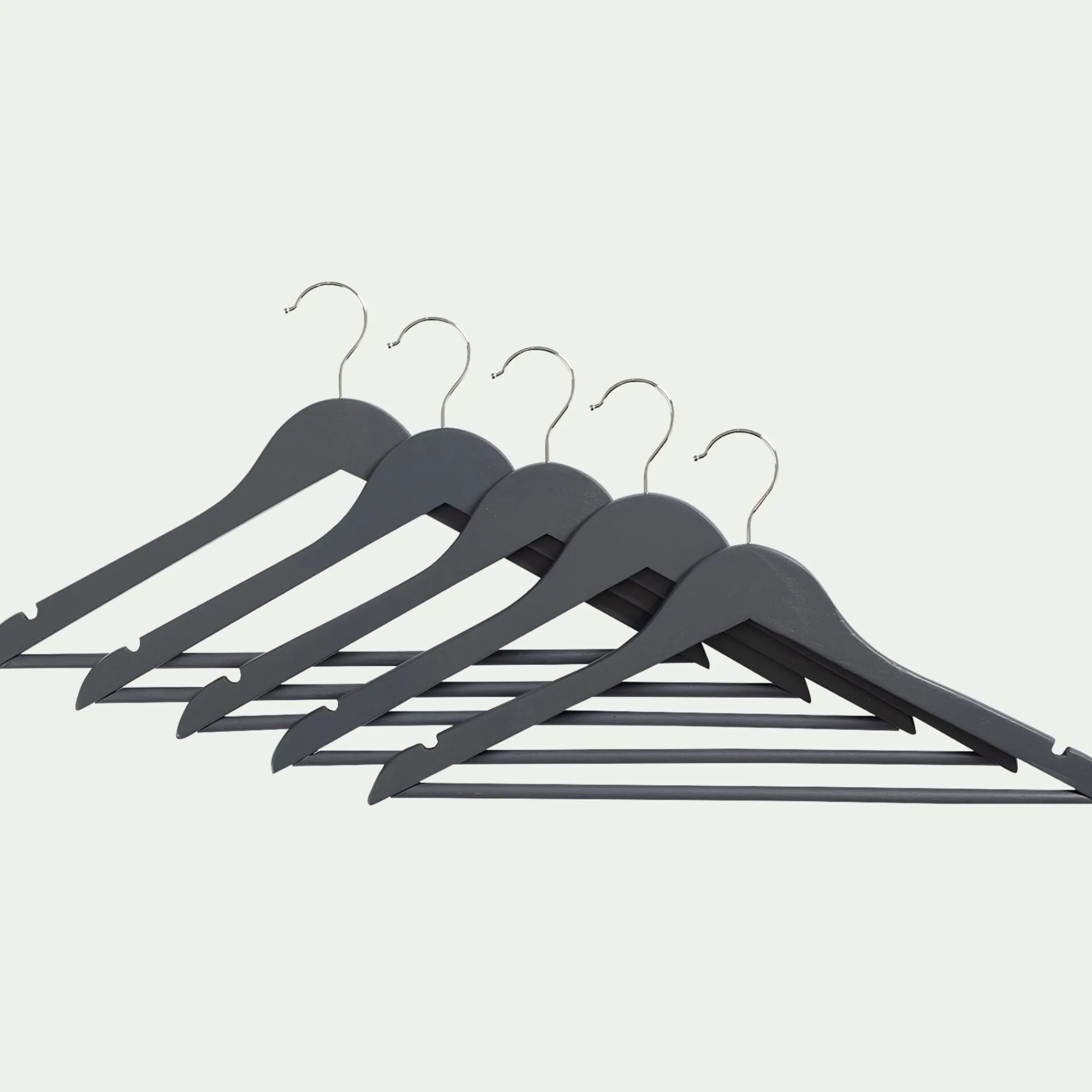 alinea Dressing*Lot de 5 cintres en bois - gris