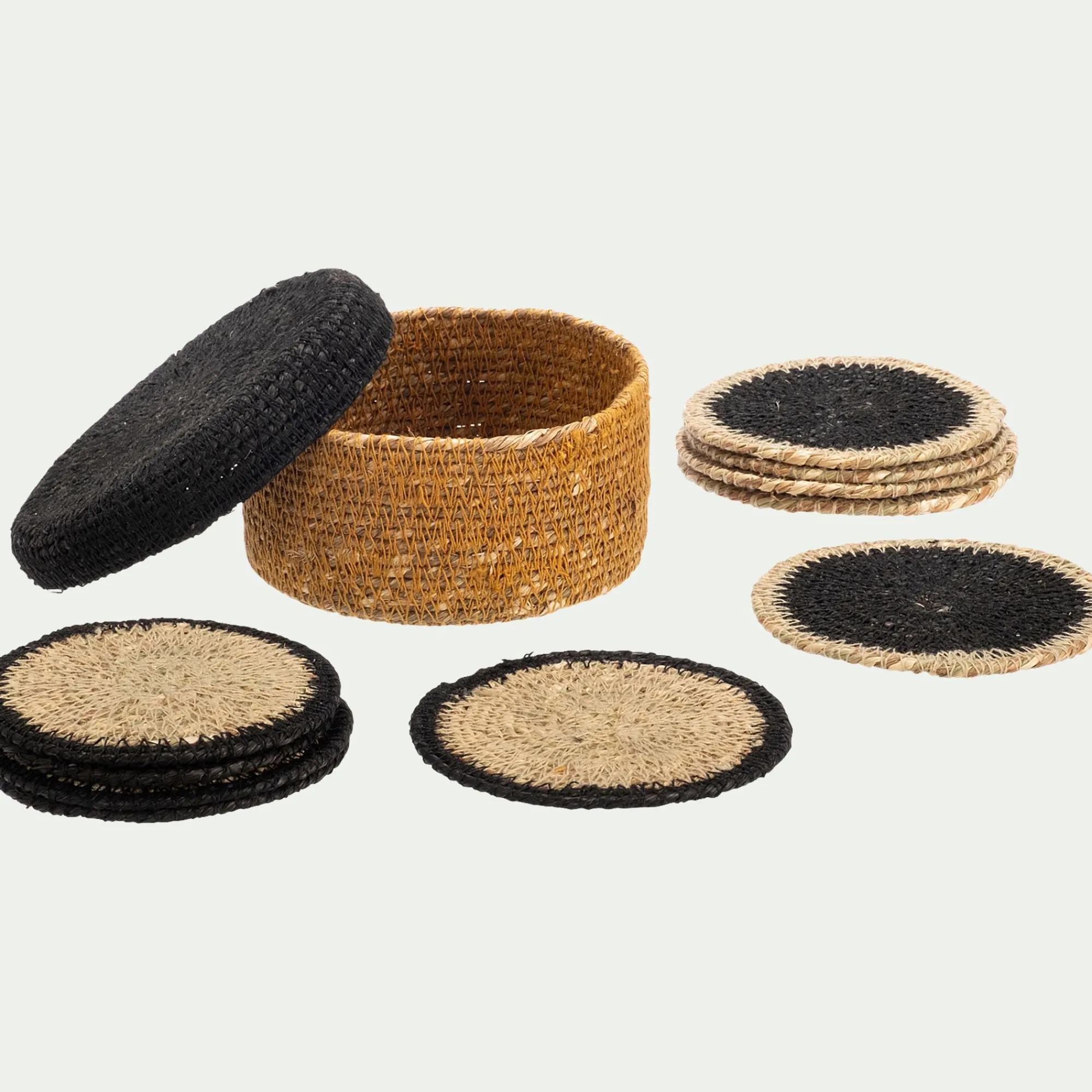 alinea Plateau*Lot de 10 dessous de verres en jonc de mer - Naturel