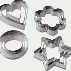 alinea Emporte-Pièce Et Cercle À Pâtisserie|Ustensile Pour Pâtisserie*Lot de 12 emporte-pièces en inox - Argenté