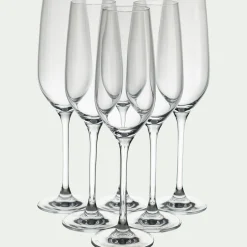 alinea Verre À Pied|Flûte Et Coupe De Champagne*Lot de 6 flûtes à champagne en verre 19cl - Transparent