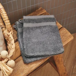 alinea Gant De Toilette*Lot de 2 gants de toilette en coton peigné - Gris restanque