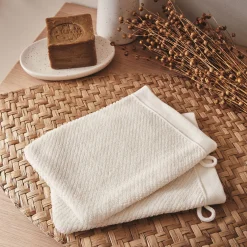alinea Gant De Toilette*Lot de 2 gants de toilette en bouclette de coton bio - ventoux 16x21cm Blanc