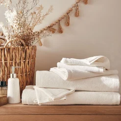 alinea Gant De Toilette*Lot de 2 gants de toilette en bouclette de coton bio - ventoux 16x21cm Blanc
