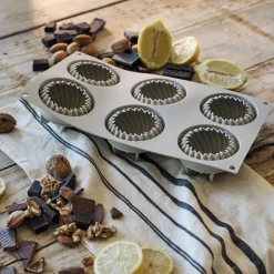 alinea Moule À Gâteau*Lot de 6 moules à gâteau en silicone platinium D7,3cm - Gris