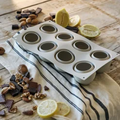 alinea Moule À Gâteau*Lot de 8 moules à gâteau en silicone platinium D6,2cm - Gris