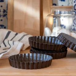 alinea Moule À Gâteau|Accessoire De Cuisson*Lot de 6 moules à tartelette en acier D12cm - Marron
