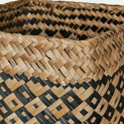 alinea Accessoire De Salle De Bain|Panier*Lot de 2 paniers en jonc de mer - Noir