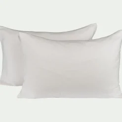 alinea Protège-Matelas Et Protège-Oreiller*Lot de 2 protège-oreillers 100% coton bio - 50x70cm Blanc