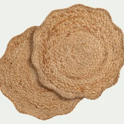 alinea Set De Table*Lot de 2 sets de table fleur en jute D35cm - Naturel