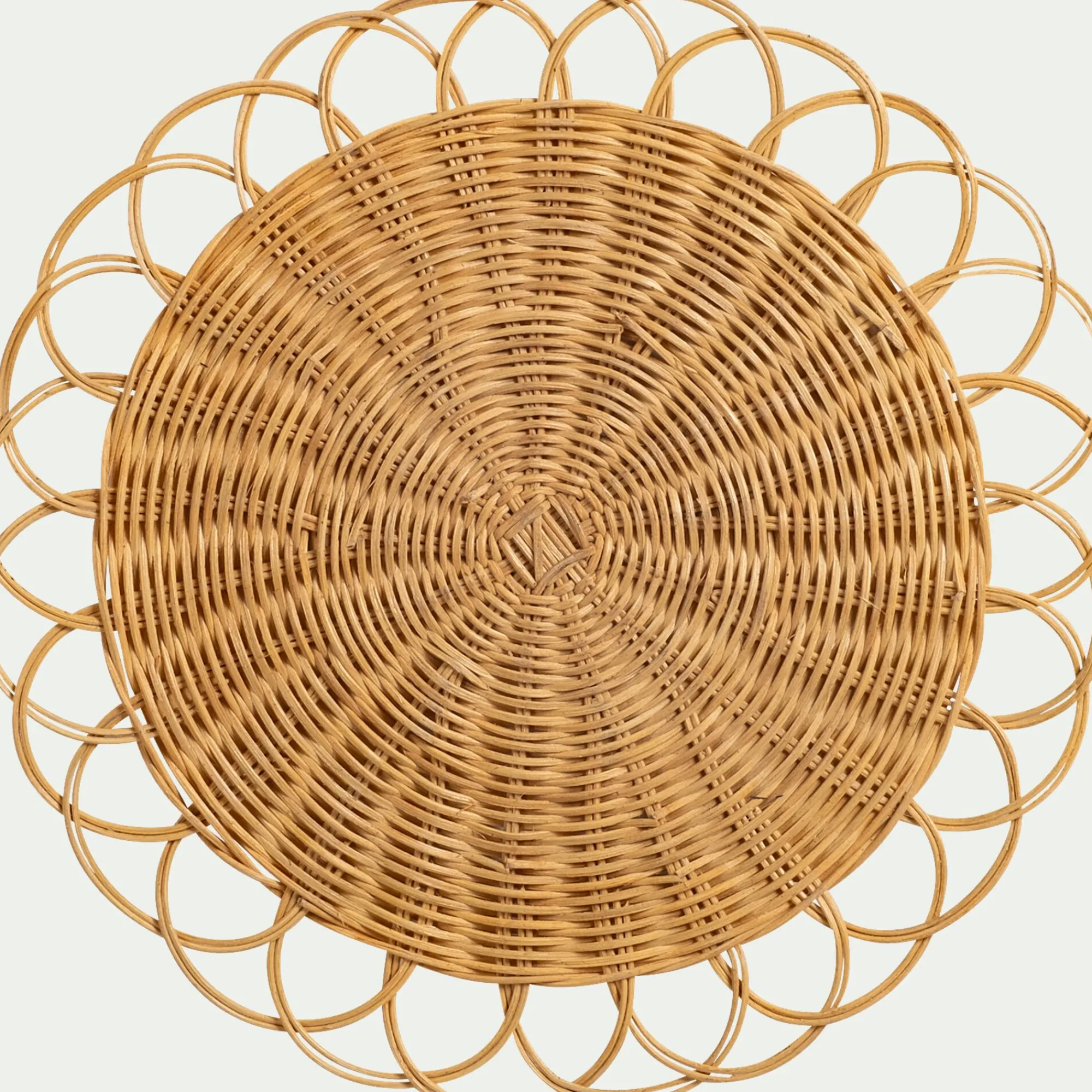 alinea Set De Table*Lot de 2 sets de table ronds en rotin D38cm - Naturel