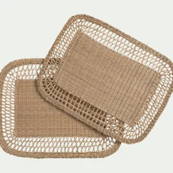 alinea Set De Table*Lot de 2 sets de table ronds en jonc de mer L45cm - naturel
