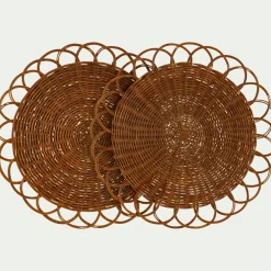alinea Set De Table*Lot de 2 sets de table ronds en rotin D38cm - Naturel