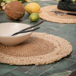alinea Set De Table*Lot de 2 sets de table ronds en jute - naturel D38cm
