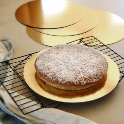 alinea Ustensile Pour Pâtisserie*Lot de 5 supports à gâteau ronds en carton D30cm - doré