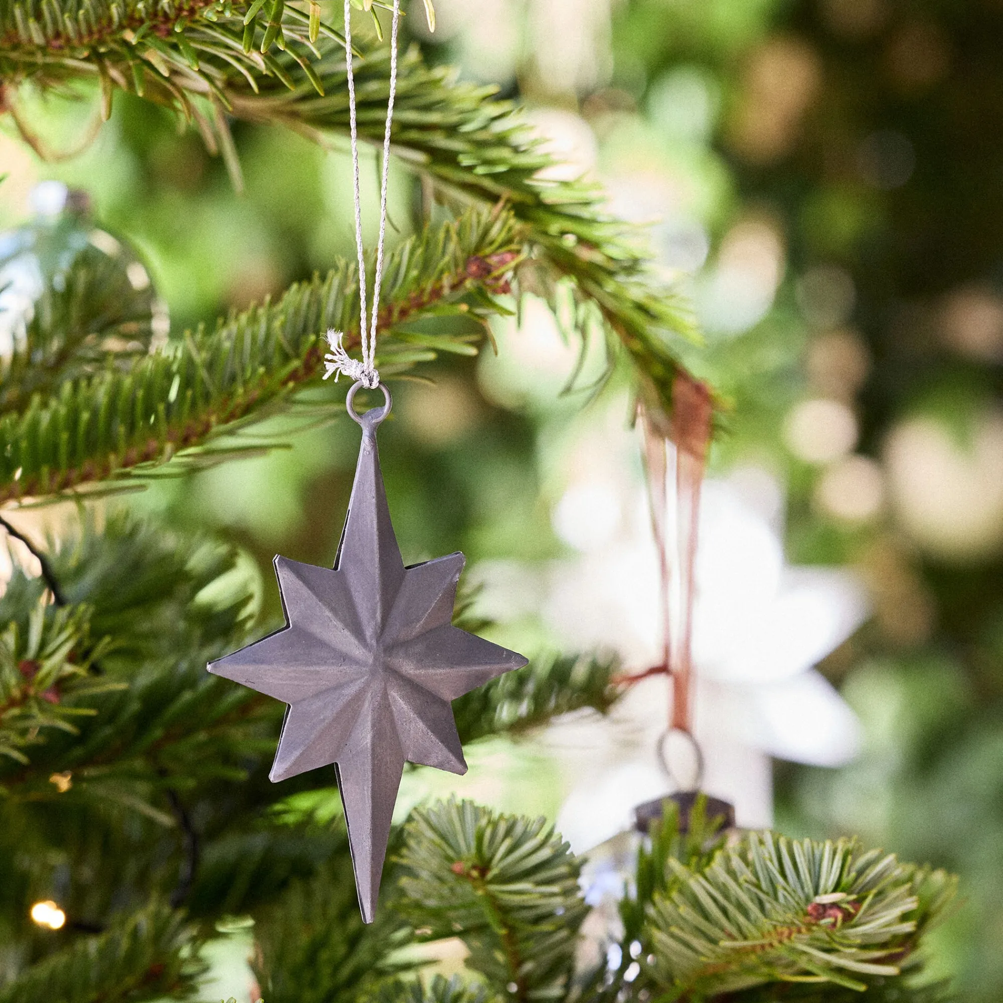 alinea Suspension De Noël*Lot de 2 suspensions de Noël lune et étoile en fer - Argenté