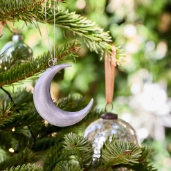 alinea Suspension De Noël*Lot de 2 suspensions de Noël lune et étoile en fer - Argenté
