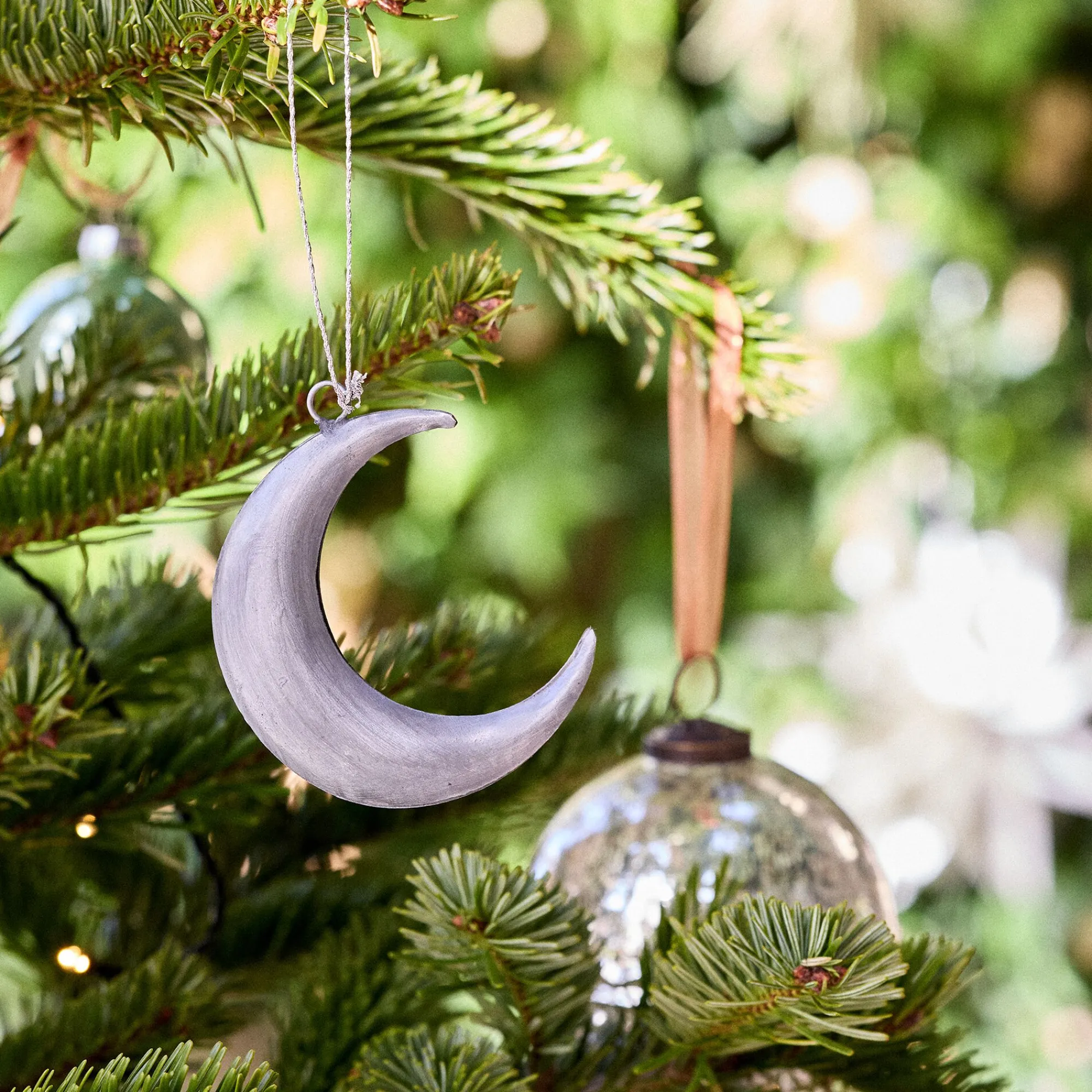 alinea Suspension De Noël*Lot de 2 suspensions de Noël lune et étoile en fer - Argenté