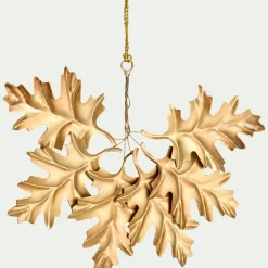 alinea Suspension De Noël*Lot de 4 suspensions de Noël feuille de houx en fer H15cm - Doré