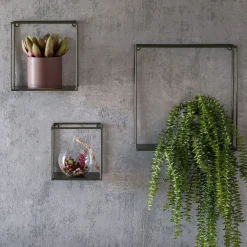 alinea Étagère Murale*Lot de 3 étagères déco en fer - cèdre Vert