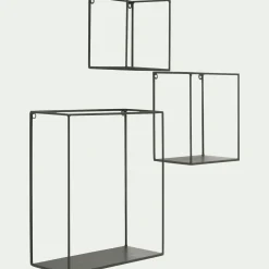 alinea Étagère Murale*Lot de 3 étagères déco en fer - cèdre Vert