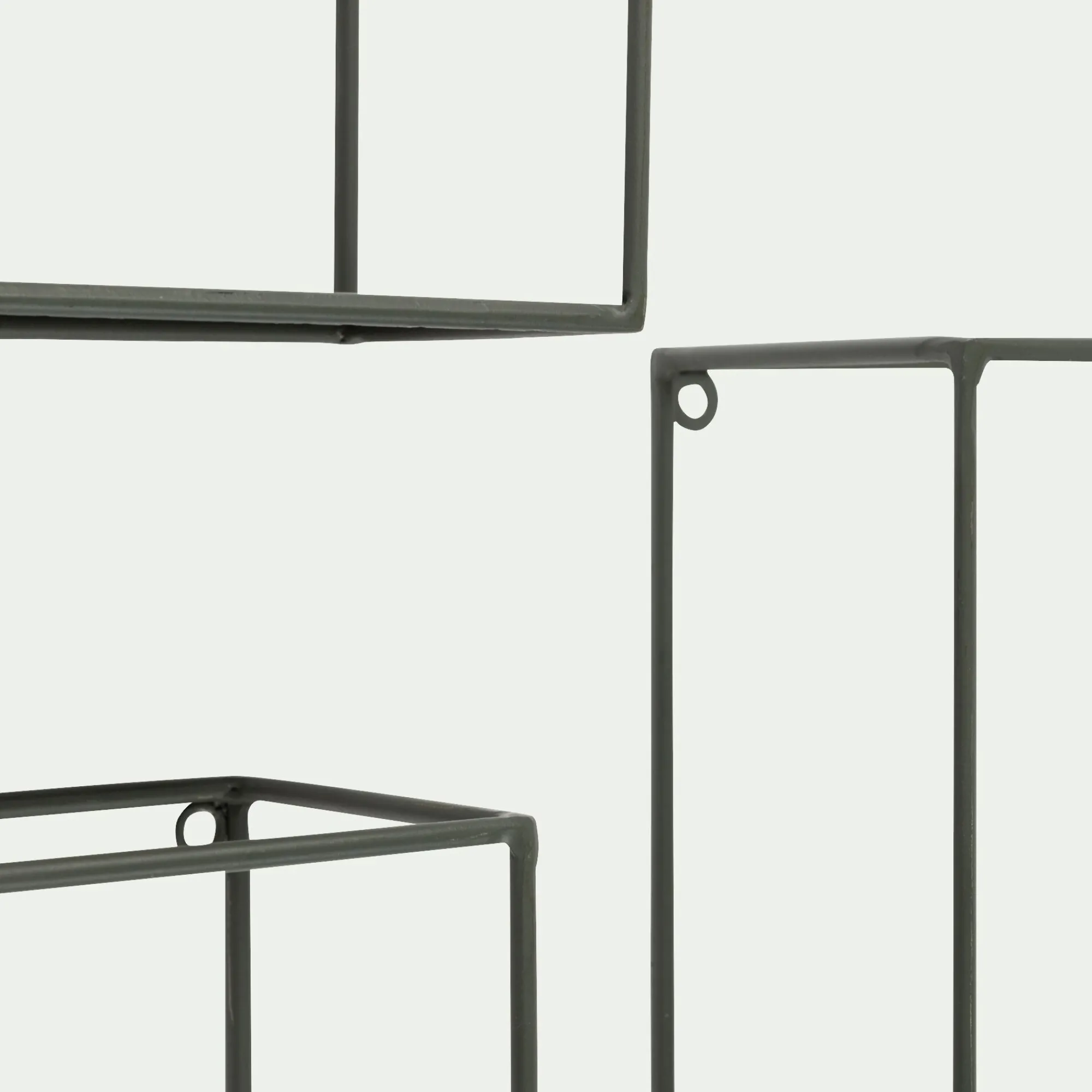 alinea Étagère Murale*Lot de 3 étagères déco en fer - cèdre Vert