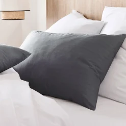 alinea Taie D'Oreiller*Lot de 2 taies d'oreiller en coton - ardoise 50x70cm Gris