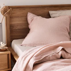alinea Taie D'Oreiller*Lot de 2 taies d'oreiller en lin lavé - rosa 65x65cm Rose