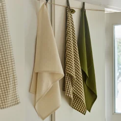 alinea Tablier Et Torchon*Lot de 3 torchons dépareillés en coton 50x70cm - Vert