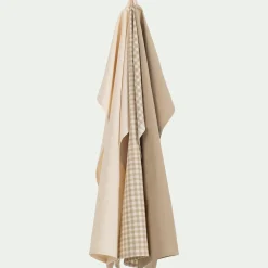 alinea Tablier Et Torchon*Lot de 3 torchons dépareillés en coton 50x70cm - Beige