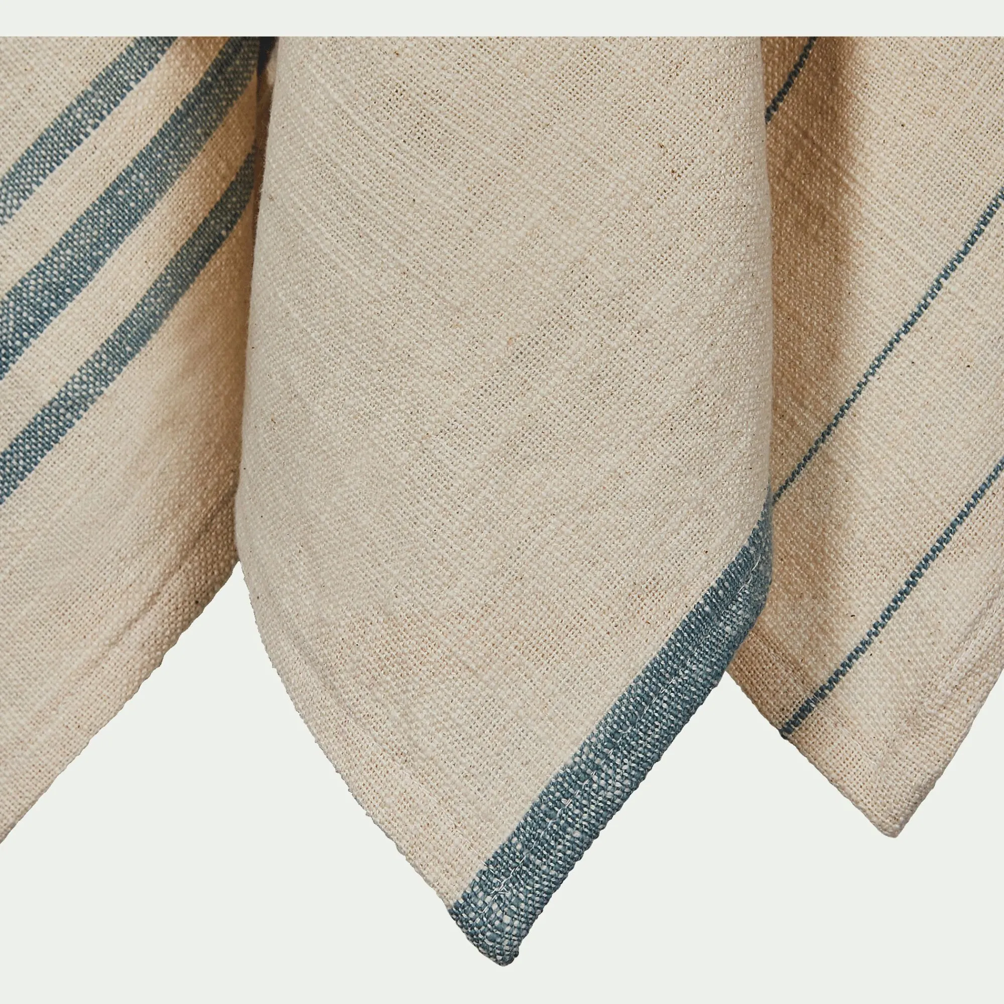alinea Tablier Et Torchon*Lot de 3 torchons en coton beige et bleu Blanc
