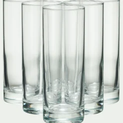 alinea Verre À Eau*Lot de 6 verres à eau forme tube en verre 22cl - Transparent