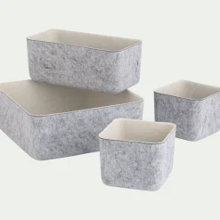 alinea Panier|Panier De Rangement Salle De Bain*Lot de paniers de rangement en feutrine - gris