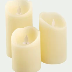 alinea Bougie Et Photophore De Noël*Lot de trois bougies à LED H26cm - Blanc