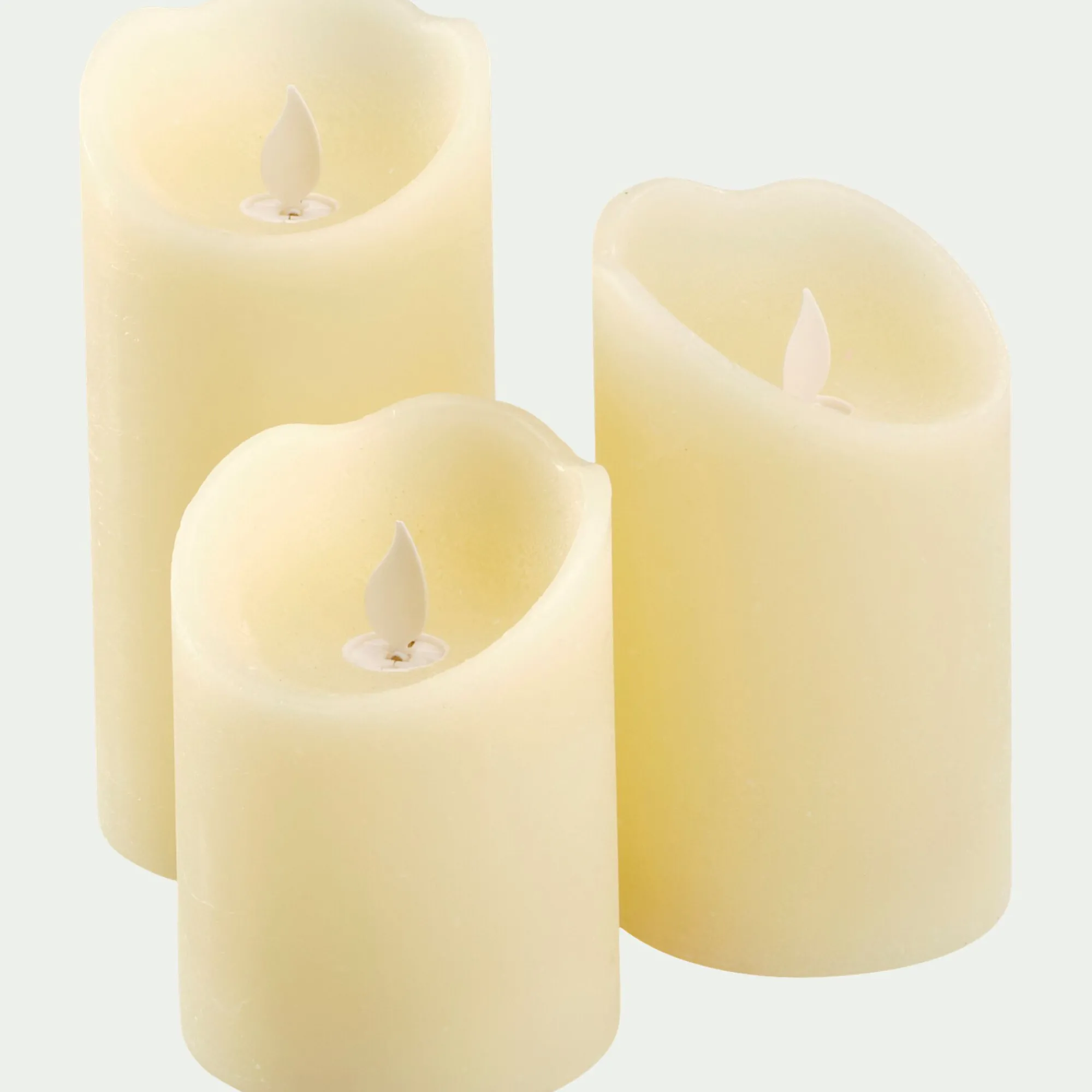 alinea Bougie Et Photophore De Noël*Lot de trois bougies à LED H26cm - Blanc