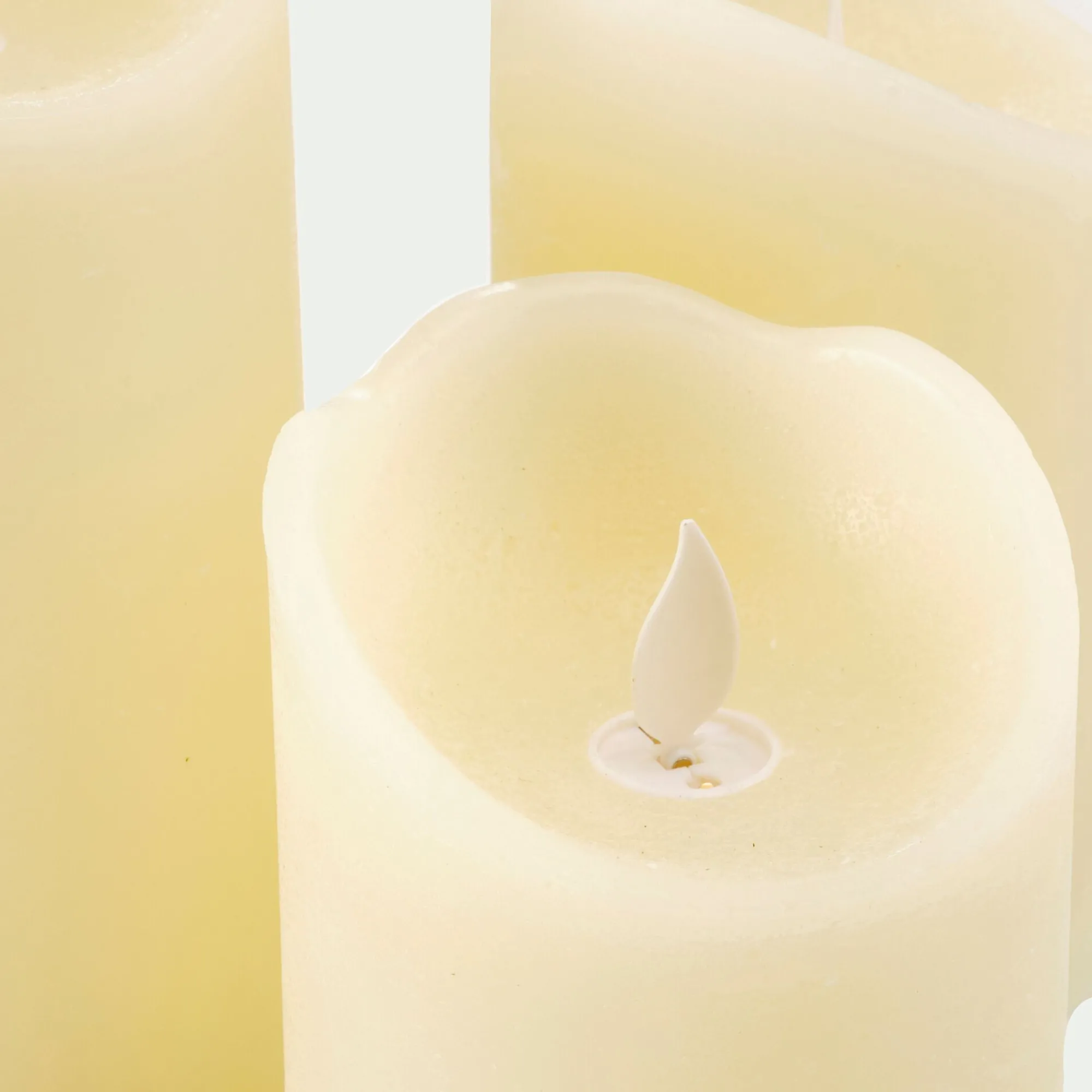 alinea Bougie Et Photophore De Noël*Lot de trois bougies à LED H26cm - Blanc