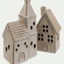 alinea Décoration De La Table De Noël|Objet Décoratif De Noël*Maisonnette à poser en céramique - Beige