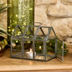 alinea Décoration De La Table De Noël|Objet Décoratif De Noël*Maisonnette en Verre 15,5X10,5XH13CM - transparent Argenté