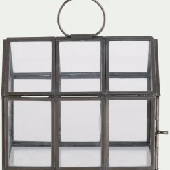 alinea Décoration De La Table De Noël|Objet Décoratif De Noël*Maisonnette en Verre 15,5X10,5XH13CM - transparent Argenté