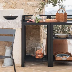 alinea Meuble Cuisine Exterieur*Meuble d'angle de cuisine extérieure en métal - Noir