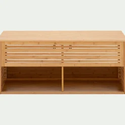 alinea Meuble Sous Vasque*Meuble double sous vasque murale en bambou - L120cm Bois clair