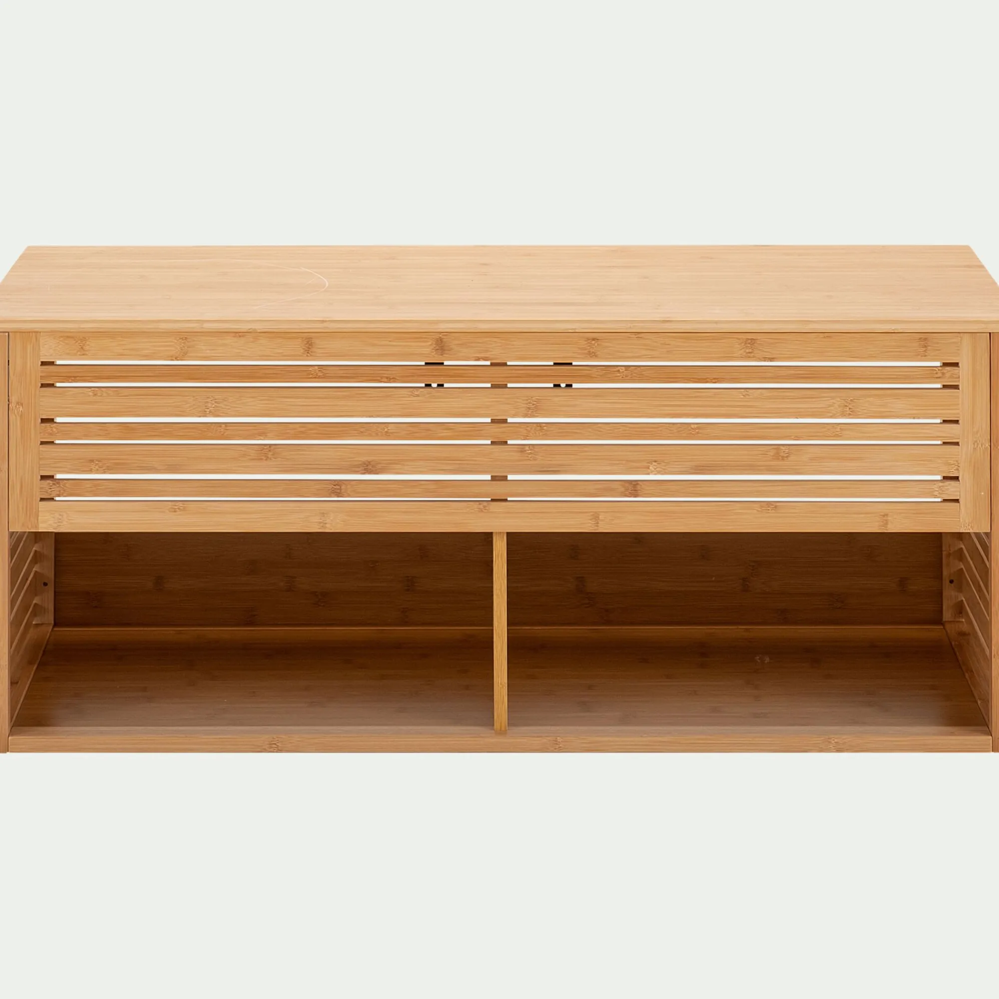 alinea Meuble Sous Vasque*Meuble double sous vasque murale en bambou - L120cm Bois clair